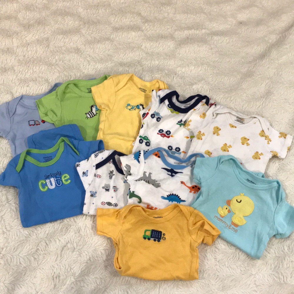 Baby Onesie 0-3 Month Lot Assorted Colors